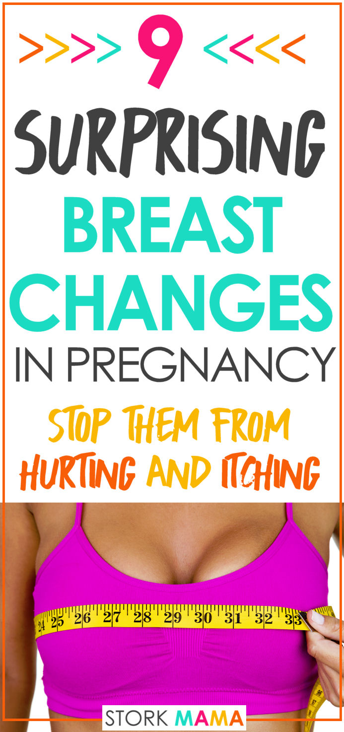Pregnancy Breast Changes | We'll cover everything from growth to pain. Plus the best tims for pregnant moms to cope with these breast changes. Stork Mama