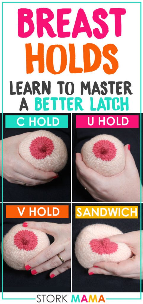 Breast Hold for a good breastfeeding latch. Help your baby to attach better to the breast during a feed.